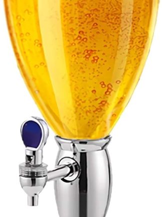 Большой пивной диспенсер, 5 л/170 унций, с трубкой для льда, краном и подсветкой, легко моется, отличный подарок для любителя пива (цвет: золотой) (серебристый)