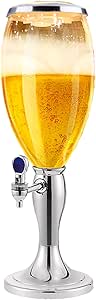 Большой пивной диспенсер Beer Tower, 5 л/170 унций, с трубкой для льда, краном и подсветкой, легко моется, отличный подарок для любителя пива. Диспенсеры для напитков со льдом (Цвет: серебристый) (серебристый)
