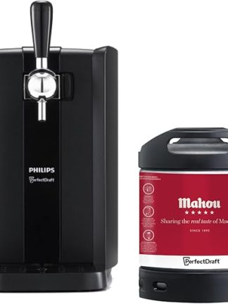 Набор для приготовления черного пива PerfectDraft, включающий кег Mahou 6 л и домашний диспенсер Philips.