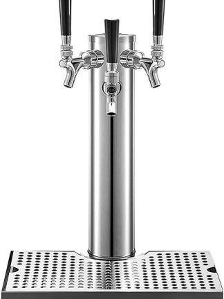 Трехходовой пивной кран Beer Tower, колонна крана из нержавеющей стали с поддоном для сбора капель, аксессуар для бара с диспенсером для вина, легко устанавливаемый пивной кран для подключения пива, сока и газировки в банках.