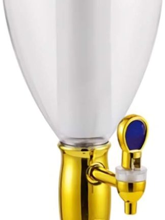 Диспенсер для напитков Beer Tower Gold, пивная башня 1,5 л/3 л с краном, светодиодной подсветкой и трубкой для льда, идеально подходит для бара, вечеринки, ресторана, караоке-клуба, вечеринки (размер: 3 л) (1,5 л)