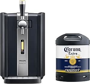 Набор пива PerfectDraft, включающий 6-литровый кег Corona и домашний диспенсер Philips.