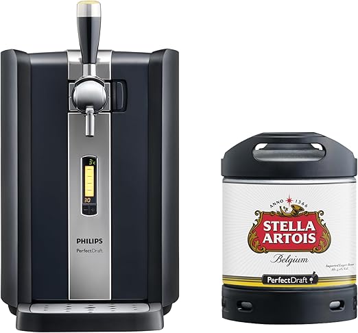 Набор пива PerfectDraft, включающий 6-литровый кег Stella Artois и домашний диспенсер Philips.