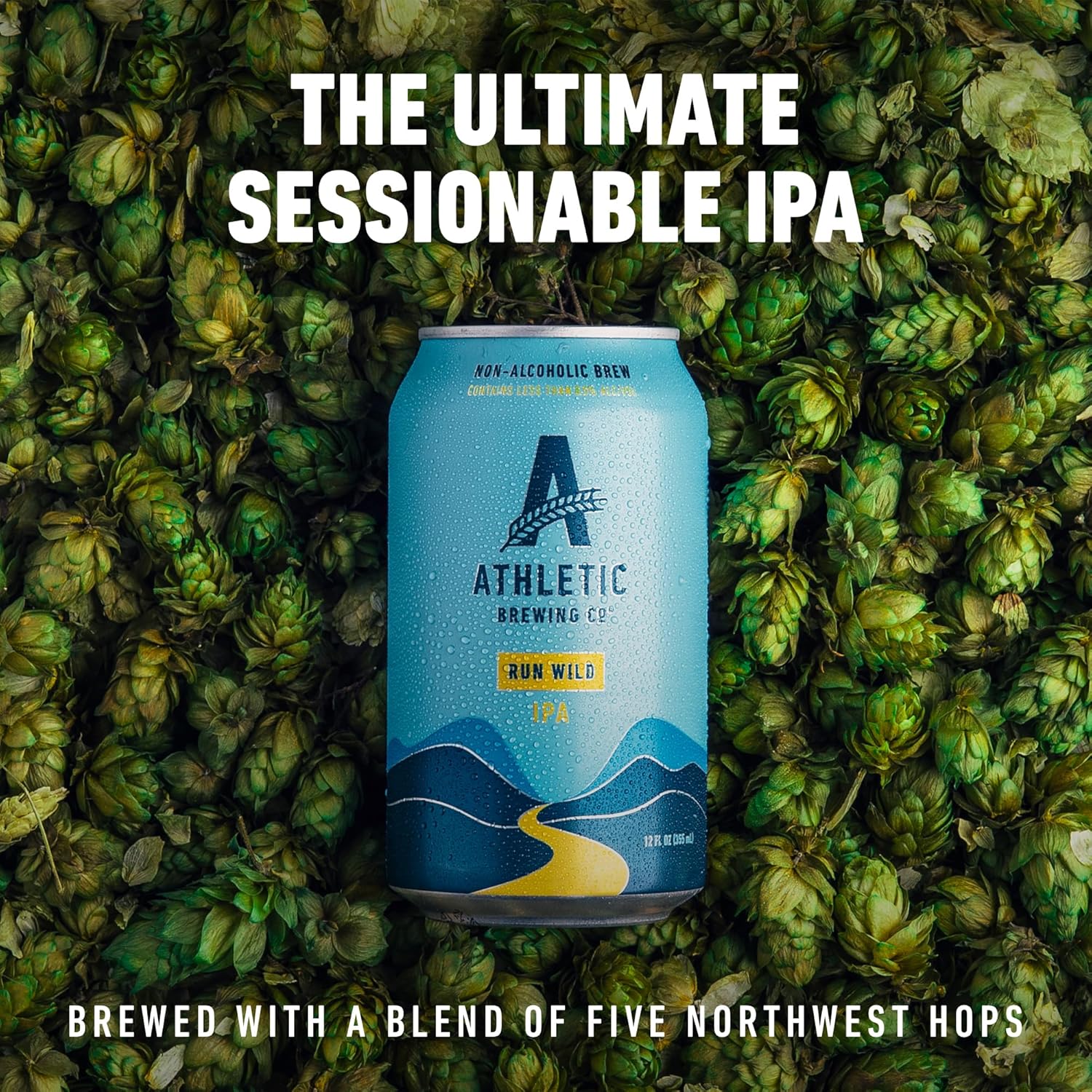 Athletic Brewing Company Craft Non-Alcoholic Beer - 12 Pack x 12 Fl Oz Cans - Run Wild IPA — изображение 3