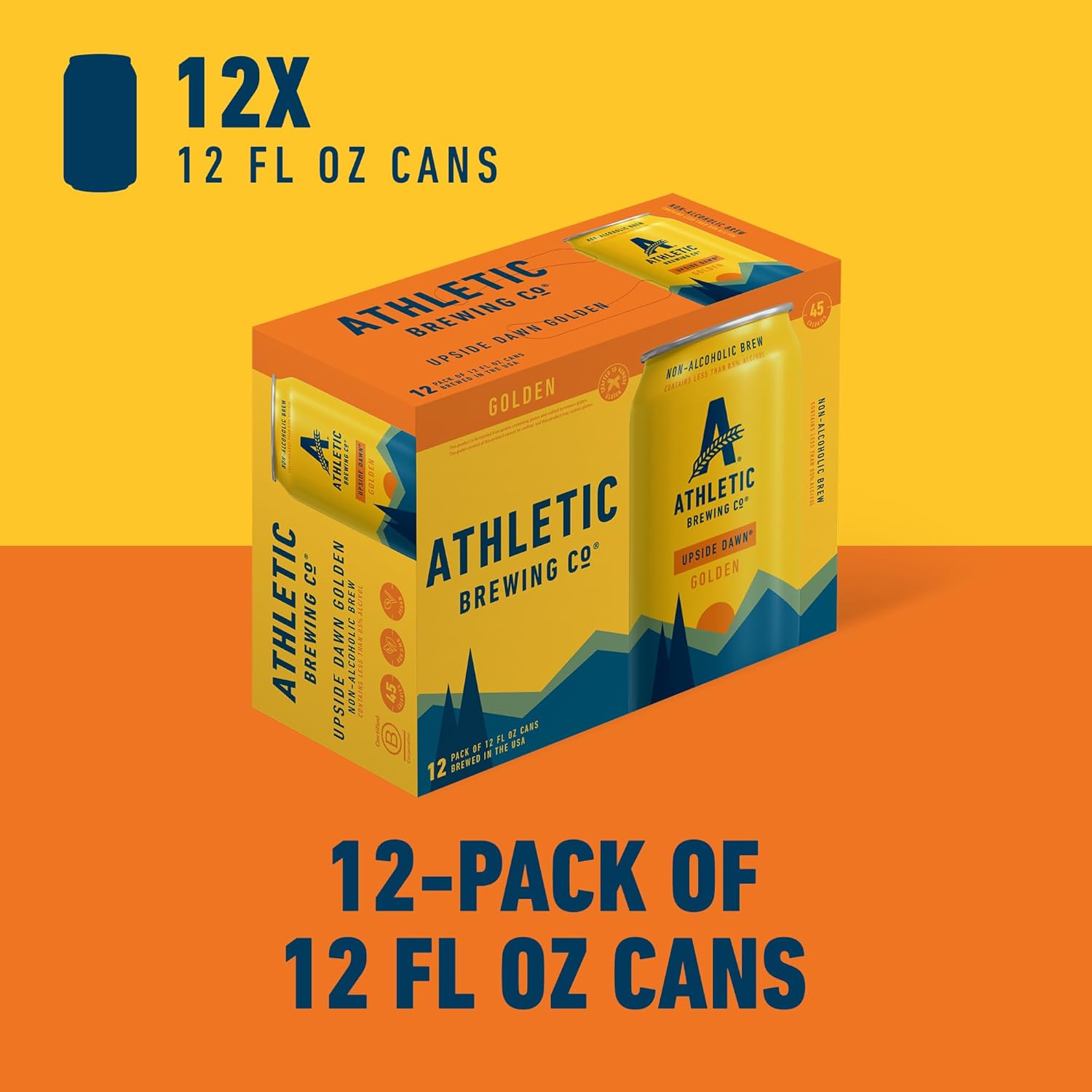 Athletic Brewing Company Craft Non Alcoholic Beer Upside Dawn Golden, 12 Pack 12 FL Oz Cans — изображение 7