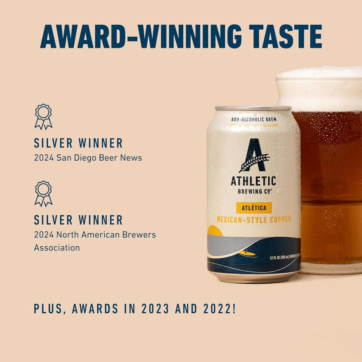 Athletic Brewing Company Craft Non Alcoholic Beer Atlética, 24 Pack 12 FL Oz Cans — изображение 3