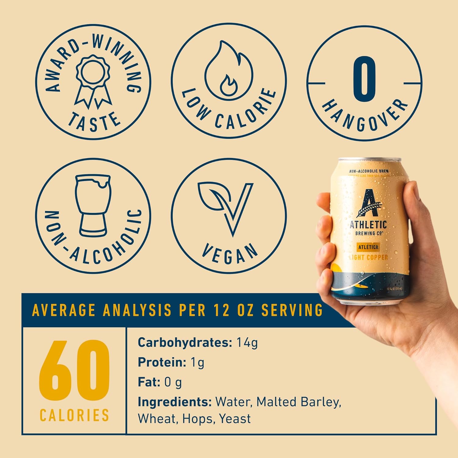 Athletic Brewing Company Craft Non Alcoholic Beer Atlética, 24 Pack 12 FL Oz Cans — изображение 6