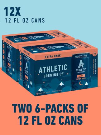 Athletic Brewing Company Craft Non Alcoholic Beer All Out Extra Dark, 12 Pack 12 FL Oz Cans