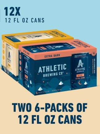 Athletic Brewing Company Craft Non Alcoholic Beer Atlética and All Out, 12 Pack 12 FL Oz Cans
