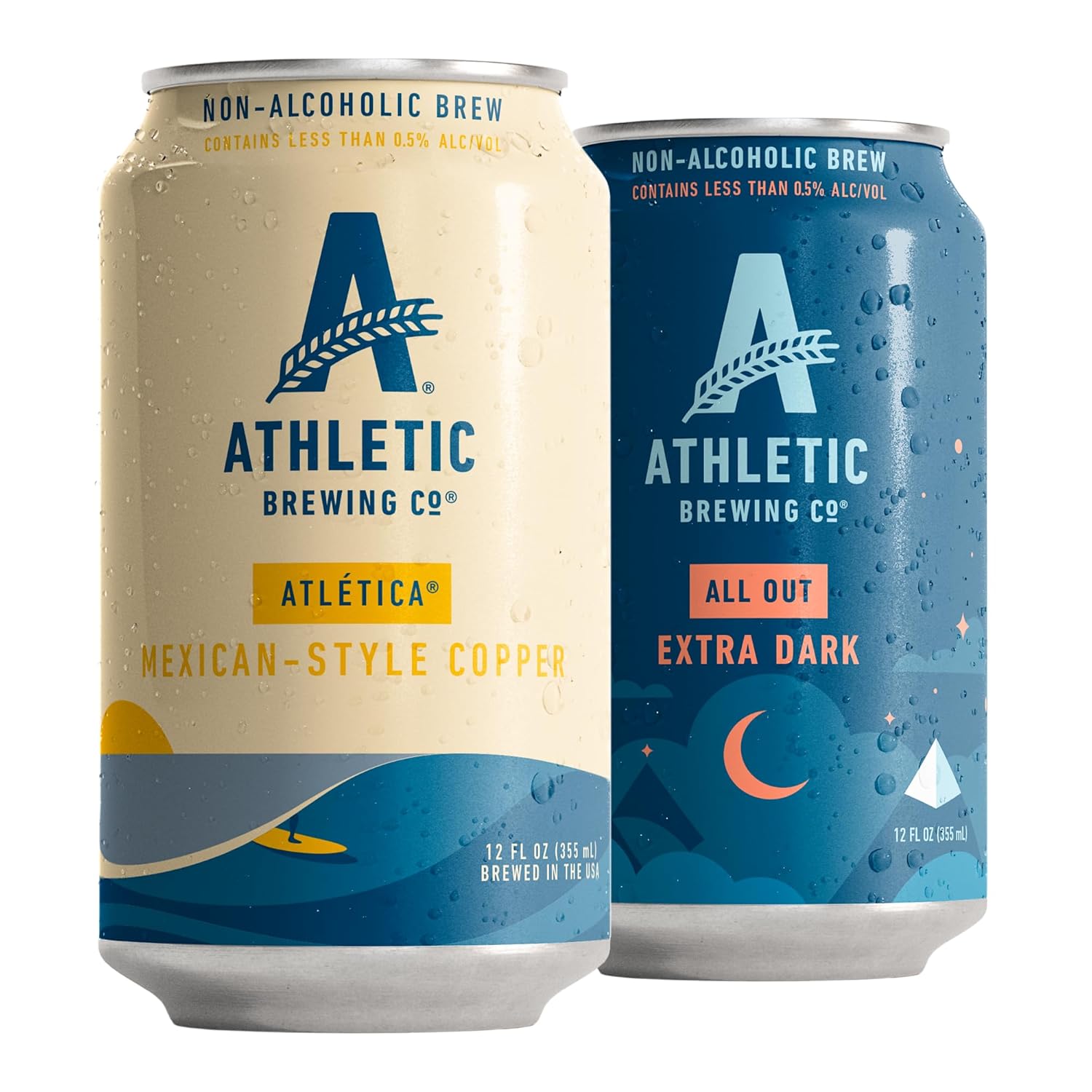 Athletic Brewing Company Craft Non Alcoholic Beer Atlética and All Out, 12 Pack 12 FL Oz Cans — изображение 2