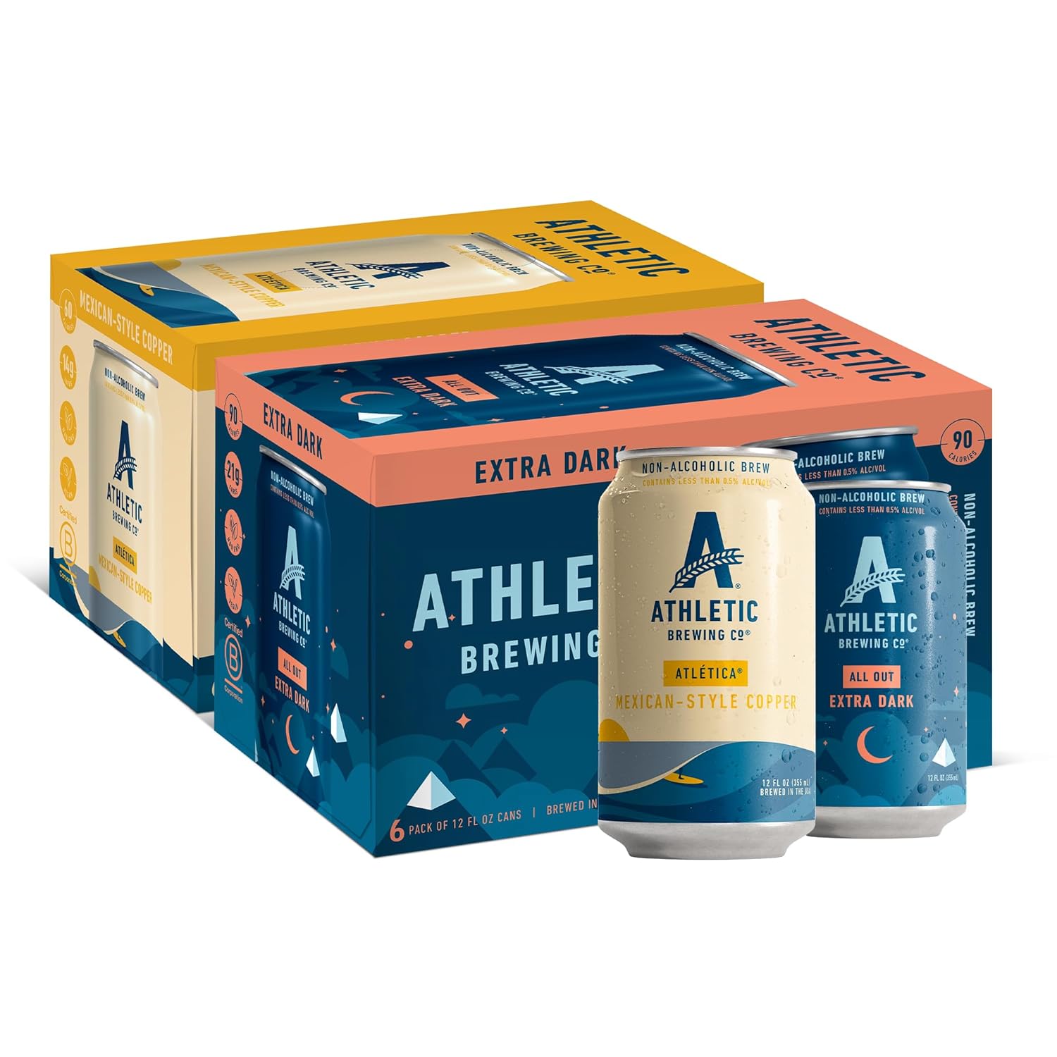 Athletic Brewing Company Craft Non Alcoholic Beer Atlética and All Out, 12 Pack 12 FL Oz Cans — изображение 3