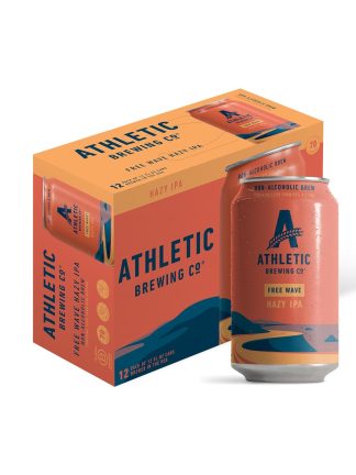 Athletic Brewing Company Craft Non Alcoholic Beer Free Wave Hazy IPA, 12 Pack 12 FL Oz Cans