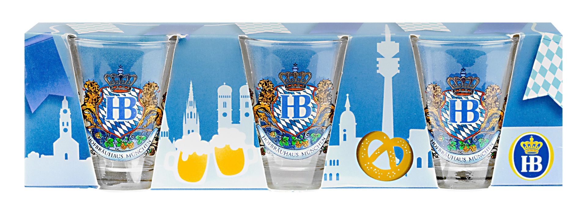 Hofbräuhaus Schnapsglas-Set Löwendekor 0,04 l