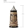 Пивная кружка HAUCOZE с немецким гербом, викингская кружка с оловянной крышкой. Подарок на день рождения для мужчин, отцов и мужей. Объем 0,9 литра.
