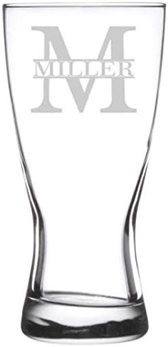 Кружка для пива Pilsner объемом 15 унций с гравировкой. Персонализированный подарок с указанием инициалов.