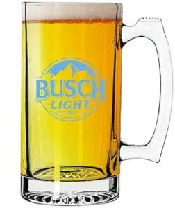 Пивная кружка Busch Light XL, 740 мл, прочная, с ручкой для большого пальца, набор из 2 штук.