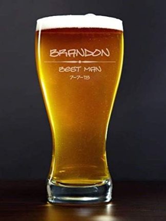 Кружка для пива Pilsner объемом 15 унций с гравировкой. Персонализированный подарок.