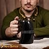 Кружка для пива Lord of Battles Viking Horn Tankard, изготовленная вручную из настоящего бычьего рога, идеально подходит для LARP, реконструкций эпохи Возрождения, косплея и исторических реконструкций (Viking Beer Tankard, 600 мл)