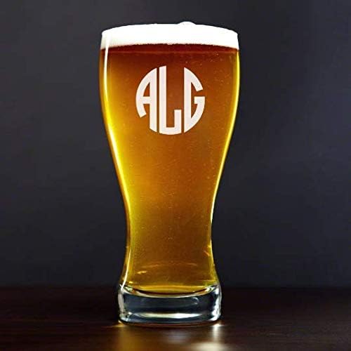 Кружка для пива Pilsner объемом 15 унций с гравировкой, персонализированный подарок с монограммой.