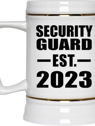 Designsify Gifts, Охранник, Основана в 2023 году, Керамическая кружка-бокал объемом 22 унции с ручкой для заморозки - для дня рождения, годовщины, Рождества, Дня матери, Дня отца, вечеринки, для мужчин и женщин.