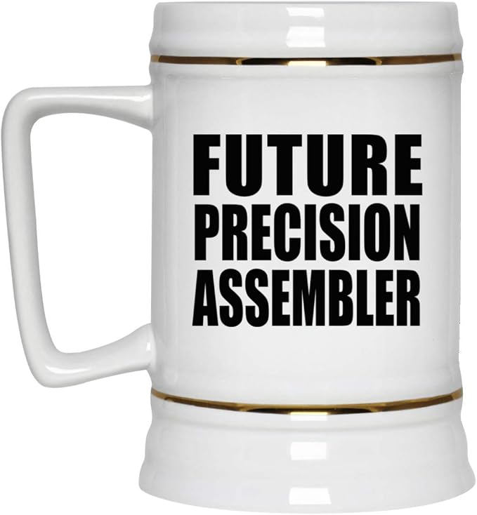 Подарки от Designsify, Future Precision Assembler, керамическая кружка-бокал объемом 22 унции с ручкой для заморозки — для дня рождения, годовщины, Рождества, Дня матери, Дня отца, вечеринки, для мужчин, женщин, для него и для нее.