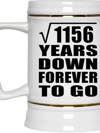 Подарки от Designsify, 34-я годовщина, квадратный корень из 1156 лет, навсегда, керамическая кружка-бокал объемом 22 унции с ручкой для заморозки — для дня рождения, Рождества, Дня матери, Дня отца, вечеринки.