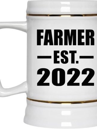 Designsify Gifts, Farmer, основано в 2022 году, керамическая кружка-бокал объемом 22 унции с ручкой для заморозки — для дня рождения, годовщины, Рождества, Дня матери, Дня отца, вечеринки, для мужчин, женщин, для него и для нее.