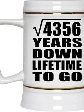 Подарки от Designsify, 66-я годовщина, квадратный корень из 4356 лет жизни, керамическая кружка-бокал объемом 22 унции с ручкой для заморозки — для дня рождения, Рождества, Дня матери, Дня отца и вечеринки.