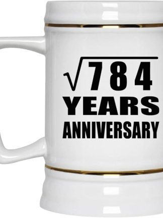 Подарки от Designsify, 28-я годовщина, квадратный корень из 784 лет, керамическая кружка-бокал объемом 22 унции с ручкой для заморозки — для дня рождения, Рождества, Дня матери, Дня отца, вечеринки.