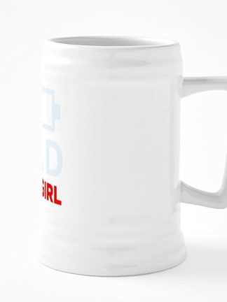 CafePress Dad Of 1 Girl 25 oz Ceramic Beer Stein Mug