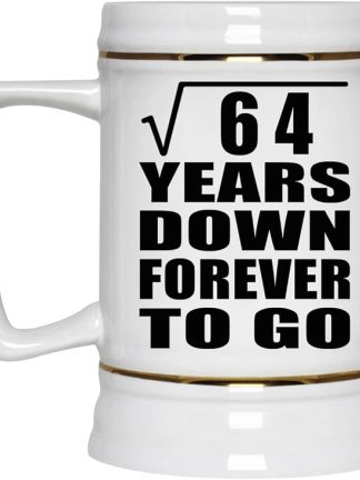 Подарки от Designsify, 8-я годовщина, квадратный корень из 64 лет, уже позади, навсегда, керамическая кружка-бокал объемом 22 унции с ручкой для заморозки — для дня рождения, Рождества, Дня матери, Дня отца, вечеринки.