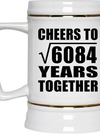 Подарки от Designsify, 78-я годовщина: «За квадратный корень из 6084 лет вместе!», керамическая кружка-бокал объемом 22 унции с ручкой для заморозки — для дня рождения, Рождества, Дня матери, Дня отца.