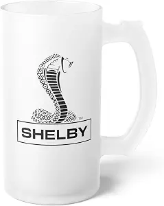 Официально лицензированная пивная кружка Carroll Shelby® из матового стекла, 473 мл (16 унций).