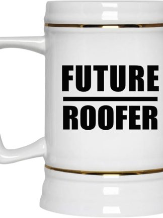 Подарки от Designsify, кружка для пива Future Roofer, керамическая, объемом 22 унции (550 мл) с ручкой, для заморозки — подарок на день рождения, годовщину, Рождество, День матери, День отца, вечеринку, для мужчин, женщин, для него, для нее, друга, мамы, папы.