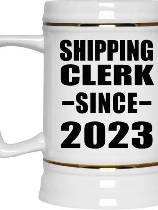 Designsify Gifts, сотрудник отдела доставки с 2023 года, керамическая кружка-бокал объемом 22 унции с ручкой для заморозки — для дня рождения, годовщины, Рождества, Дня матери, Дня отца, вечеринки, для мужчин, женщин, для него и для нее.