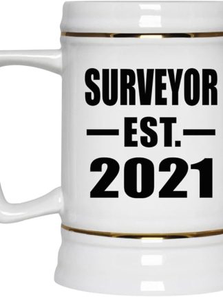 Designsify Gifts, Surveyor, основана в 2021 году, керамическая кружка-бокал объемом 22 унции с ручкой для заморозки — для дня рождения, годовщины, Рождества, Дня матери, Дня отца, вечеринки, для мужчин, женщин, для него и для нее.