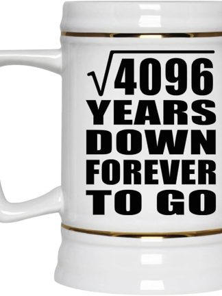 Подарки от Designsify, 64-я годовщина, квадратный корень из 4096 лет, навсегда, керамическая кружка-бокал объемом 22 унции с ручкой для заморозки — для дня рождения, Рождества, Дня матери, Дня отца, вечеринки.