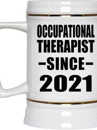 Designsify Gifts, профессиональный терапевт с 2021 года, керамическая кружка-бокал объемом 22 унции с ручкой для заморозки — подарок на день рождения, годовщину, Рождество, День матери, День отца, вечеринку, для мужчин, женщин и него.