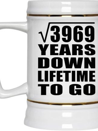 Подарки от Designsify, 63-я годовщина, квадратный корень из 3969 лет жизни, керамическая кружка-бокал объемом 22 унции с ручкой для заморозки — для дня рождения, Рождества, Дня матери, Дня отца и вечеринки.