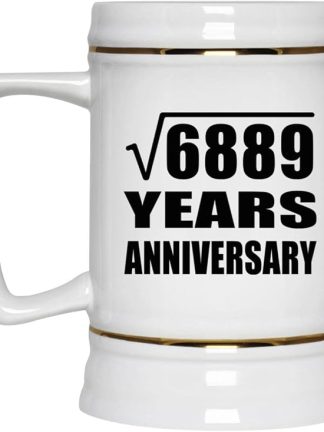 Подарки от Designsify, 83-я годовщина, квадратный корень из 6889 лет, керамическая кружка-бокал объемом 22 унции с ручкой для заморозки — для дня рождения, Рождества, Дня матери, Дня отца.