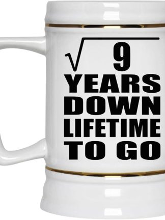 Подарки от Designsify, 3-я годовщина, квадратный корень из 9 лет, пожизненная гарантия, керамическая кружка-бокал объемом 22 унции с ручкой для заморозки — для дня рождения, Рождества, Дня матери, Дня отца, вечеринки.
