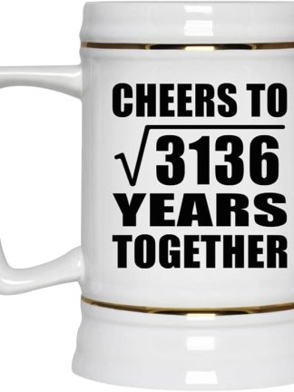 Подарки от Designsify, 56-я годовщина: «За квадратный корень из 3136 лет вместе!», керамическая кружка-бокал объемом 22 унции с ручкой для заморозки — для дня рождения, Рождества, Дня матери, Дня отца.