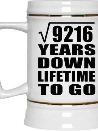 Подарки от Designsify, 96-я годовщина, квадратный корень из 9216 лет, керамическая кружка-бокал объемом 22 унции с ручкой для заморозки — для дня рождения, Рождества, Дня матери, Дня отца, вечеринки.