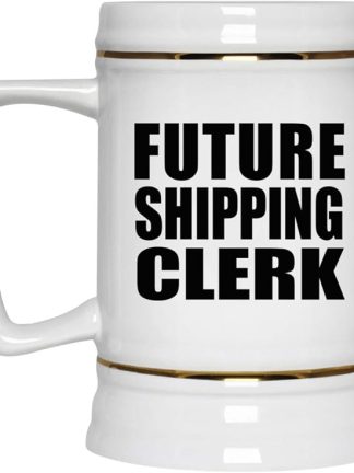 Подарки от Designsify, кружка для пива Future Shipping Clerk, керамическая кружка-бокал объемом 22 унции с ручкой для заморозки — подарок на день рождения, годовщину, Рождество, День матери, День отца, вечеринку, для мужчин, женщин, для него, для нее, для друга.