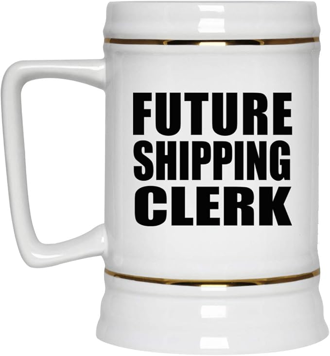 Подарки от Designsify, кружка для пива Future Shipping Clerk, керамическая кружка-бокал объемом 22 унции с ручкой для заморозки — подарок на день рождения, годовщину, Рождество, День матери, День отца, вечеринку, для мужчин, женщин, для него, для нее, для друга.