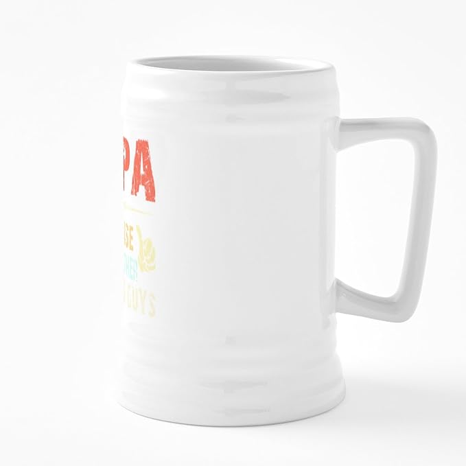 CafePress Papa Because Grandfather 25 oz Ceramic Beer Stein Mug