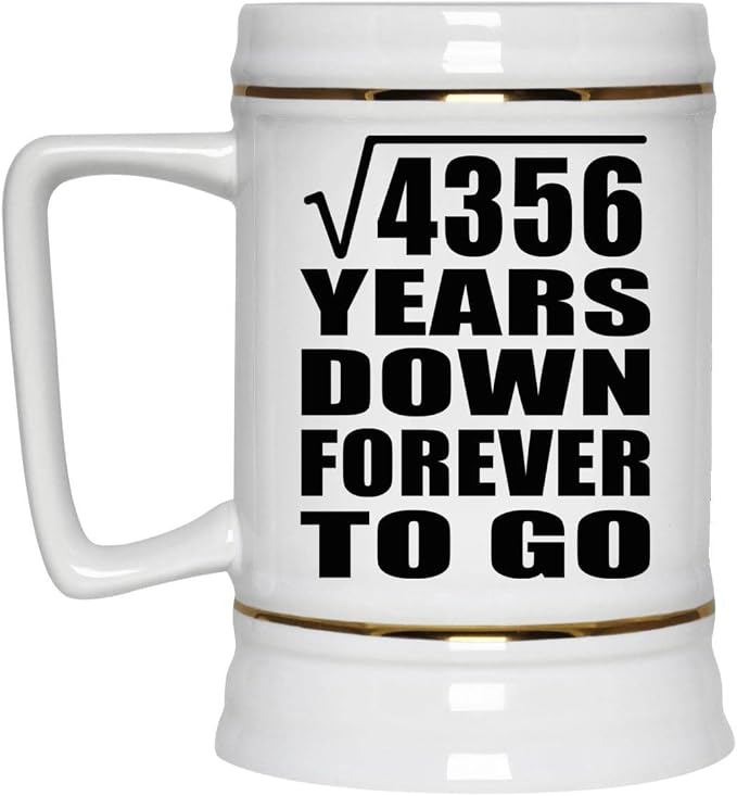 Подарки от Designsify, 66-я годовщина, квадратный корень из 4356 лет, навсегда, керамическая кружка-бокал объемом 22 унции с ручкой для заморозки — для дня рождения, Рождества, Дня матери, Дня отца, вечеринки