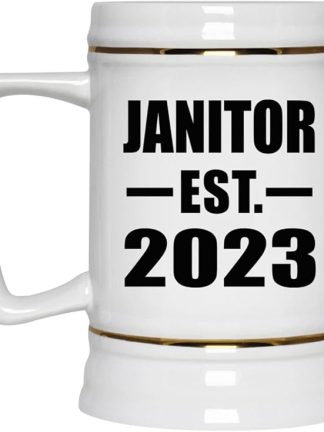 Designsify Gifts, Janitor, основана в 2023 году, керамическая кружка-бокал объемом 22 унции с ручкой для заморозки — для дня рождения, годовщины, Рождества, Дня матери, Дня отца, вечеринки, для мужчин, женщин, для него и для нее.