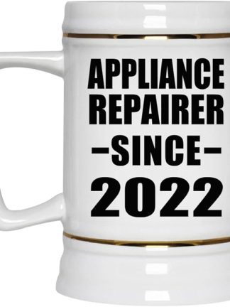 Designsify Gifts, мастерская по ремонту бытовой техники с 2022 года, керамическая кружка-бокал объемом 22 унции с ручкой для морозильной камеры — подарок на день рождения, годовщину, Рождество, День матери, День отца, вечеринку, для мужчин, женщин, для него и для нее.