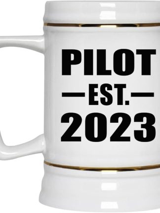 Designsify Gifts, Pilot, основана в 2023 году, керамическая кружка-бокал объемом 22 унции с ручкой для заморозки — для дня рождения, годовщины, Рождества, Дня матери, Дня отца, вечеринки, для мужчин, женщин, для него и для нее.